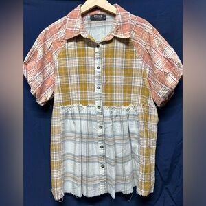 Multi plaid boutique top